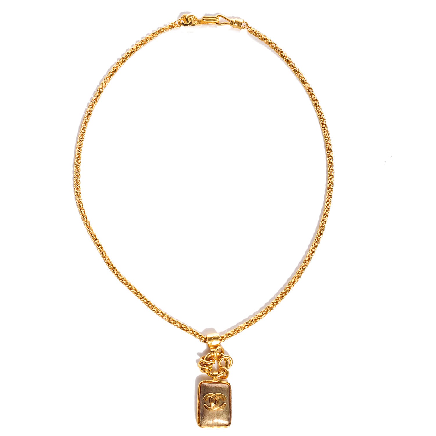 Chanel CC Pendant Long Necklace Gold 3 of 6