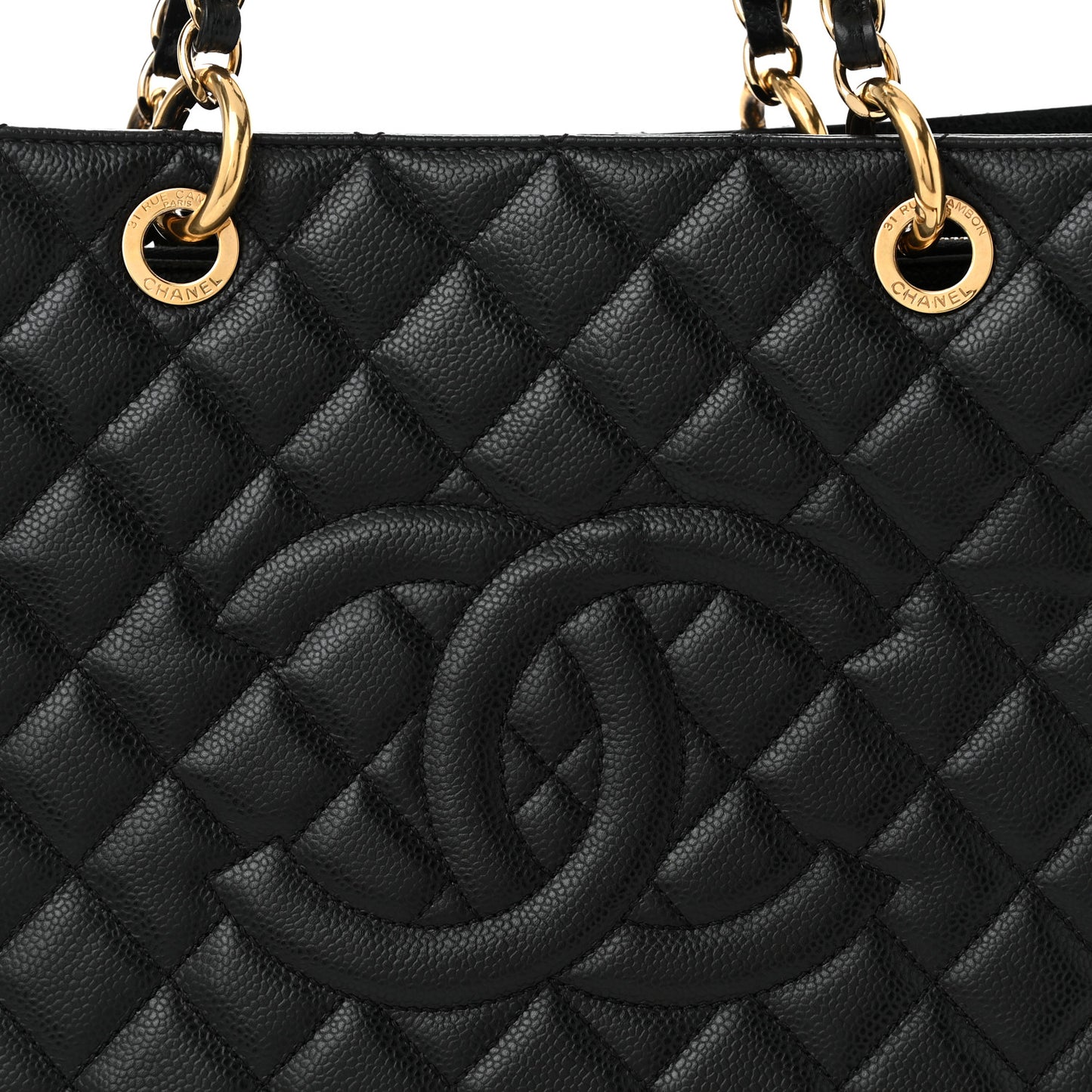Caviar Quilted XL Grand Shopping Tote GST Black