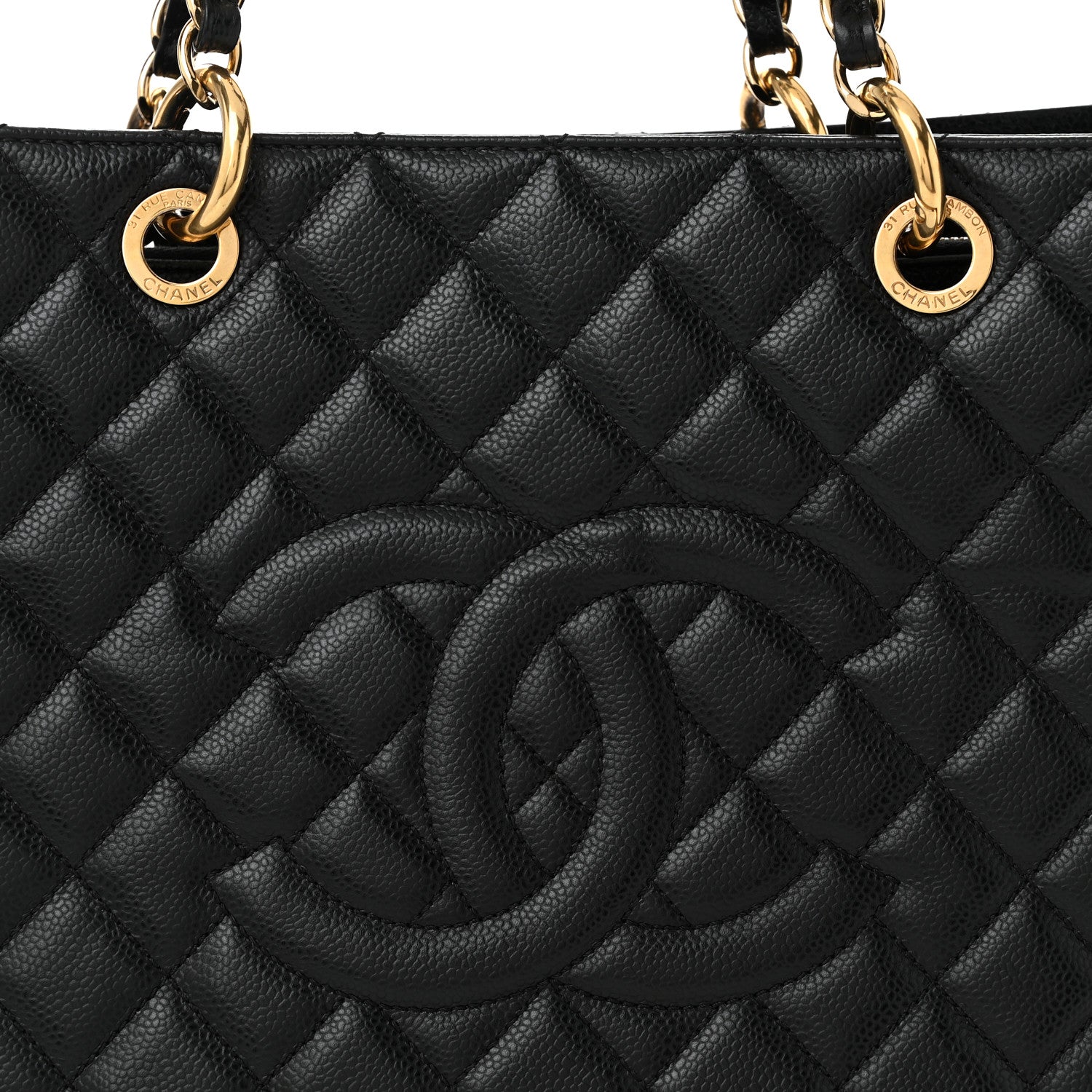 Chanel Caviar Quilted XL Grand Shopping Tote GST Black 8 of 10