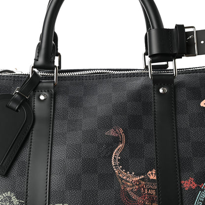 Louis Vuitton Damier Graphite Stamps Keepall Bandouliere 50 9 of 16