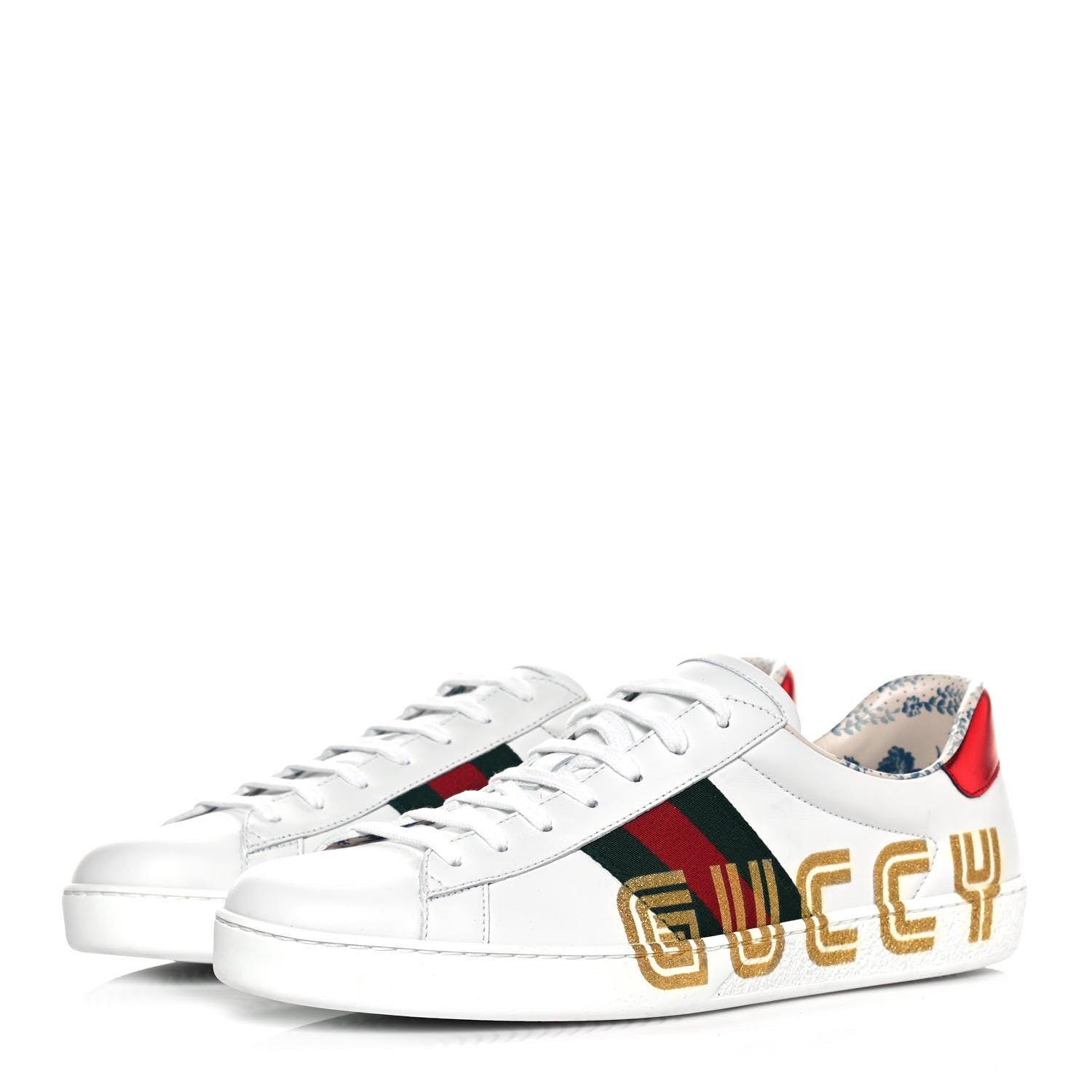 Gucci X SEGA Calfskin Ayers Mens Web Guccy Ace Sneakers 10 White 3 of 11