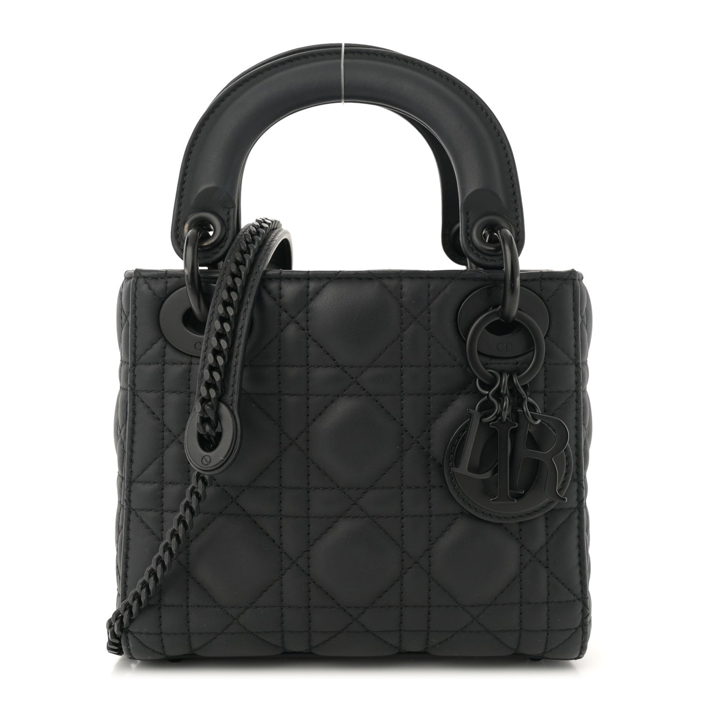Ultra Matte Calfskin Cannage Mini Lady Dior Black