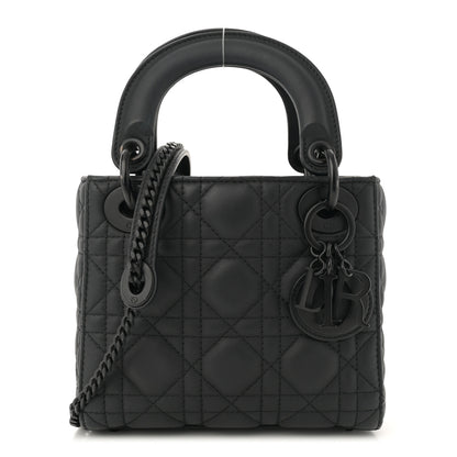 Christian Dior Ultra Matte Calfskin Cannage Mini Lady Dior Black 1 of 13