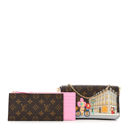 Louis Vuitton Monogram 2022 Christmas Animation Paris Pochette Felicie Chain Wallet Pink 1 of 13