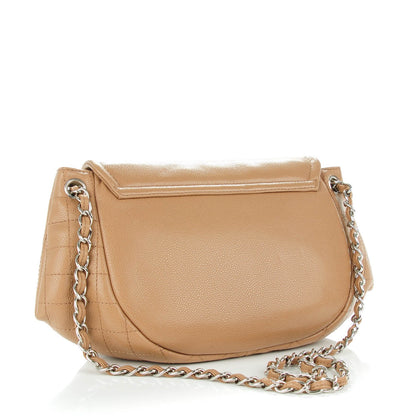Chanel Caviar Large Half Moon Flap Dark Beige 3 of 7