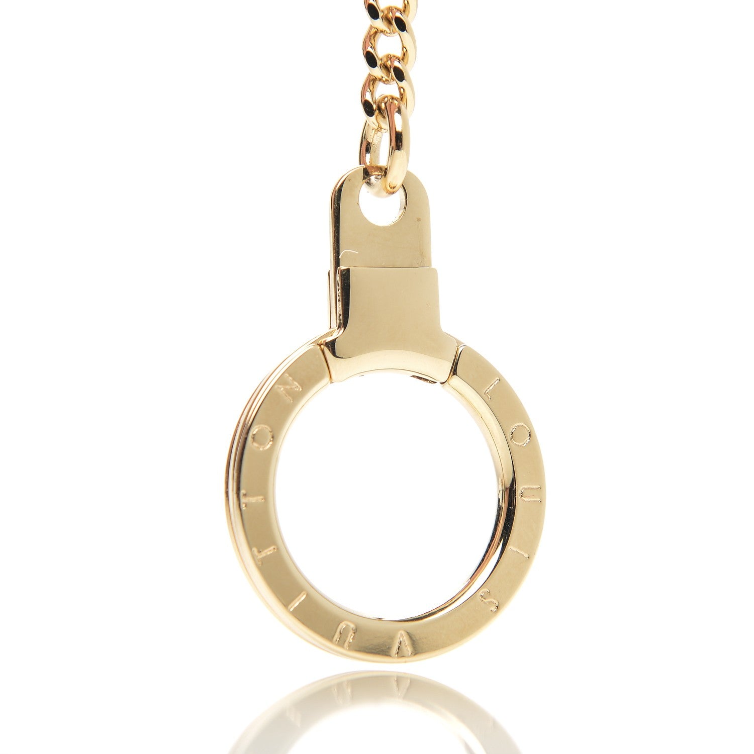 Louis Vuitton Metal Pochette Extender Key Ring Chain Gold 4 of 4