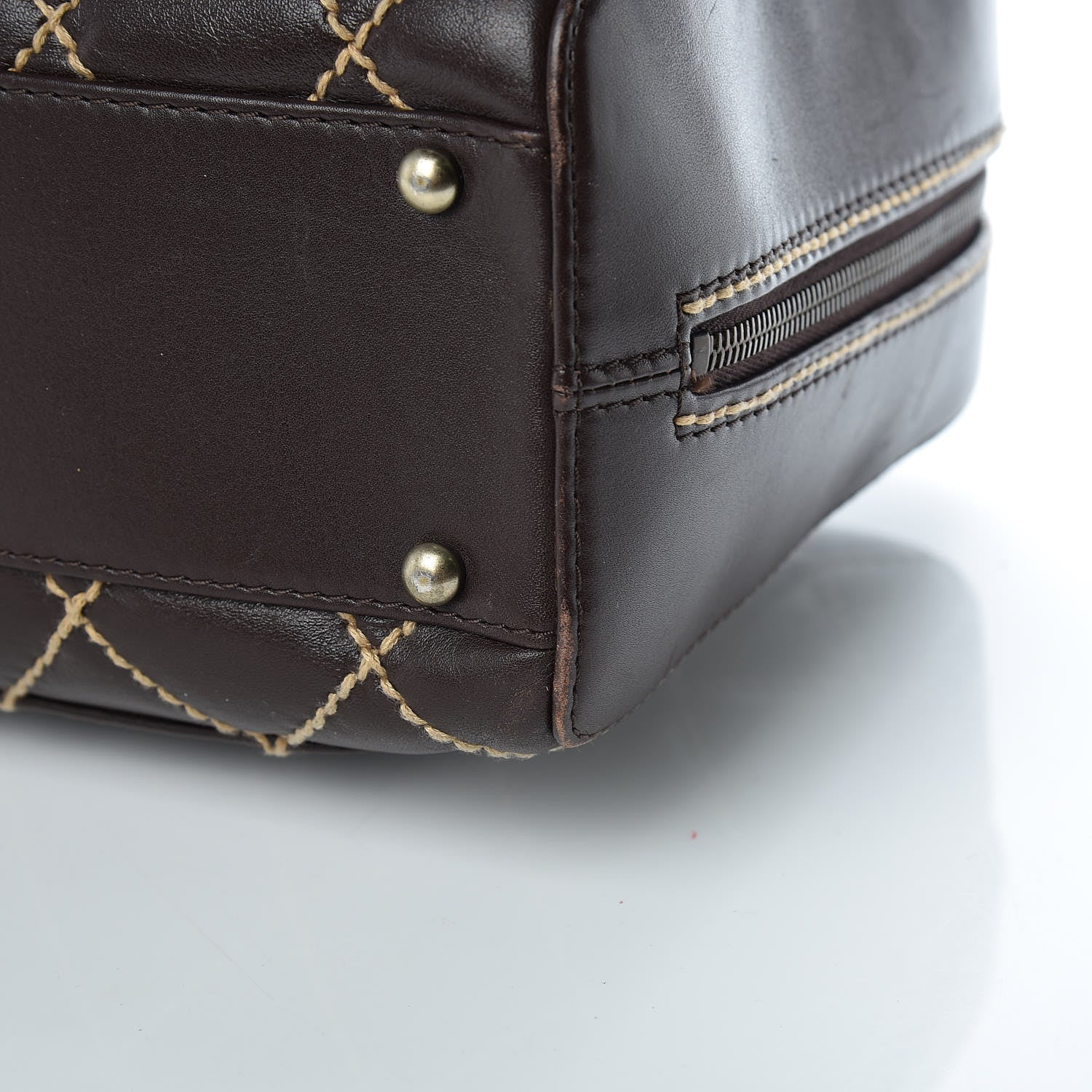 Chanel Calfskin Wild Stitch Top Handle Bag Brown 11 of 14