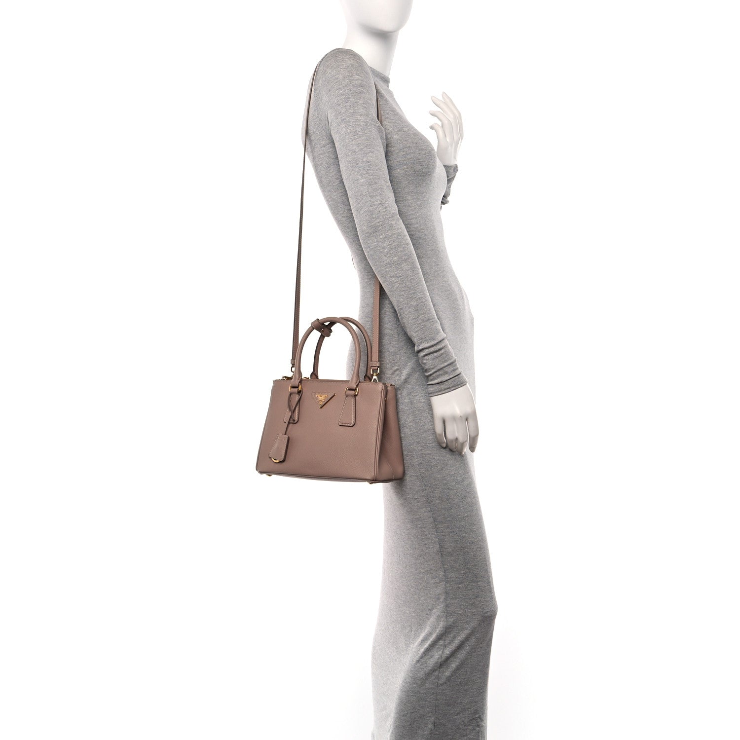 Prada Saffiano Mini Galleria Double Zip Tote Cipria 2 of 14