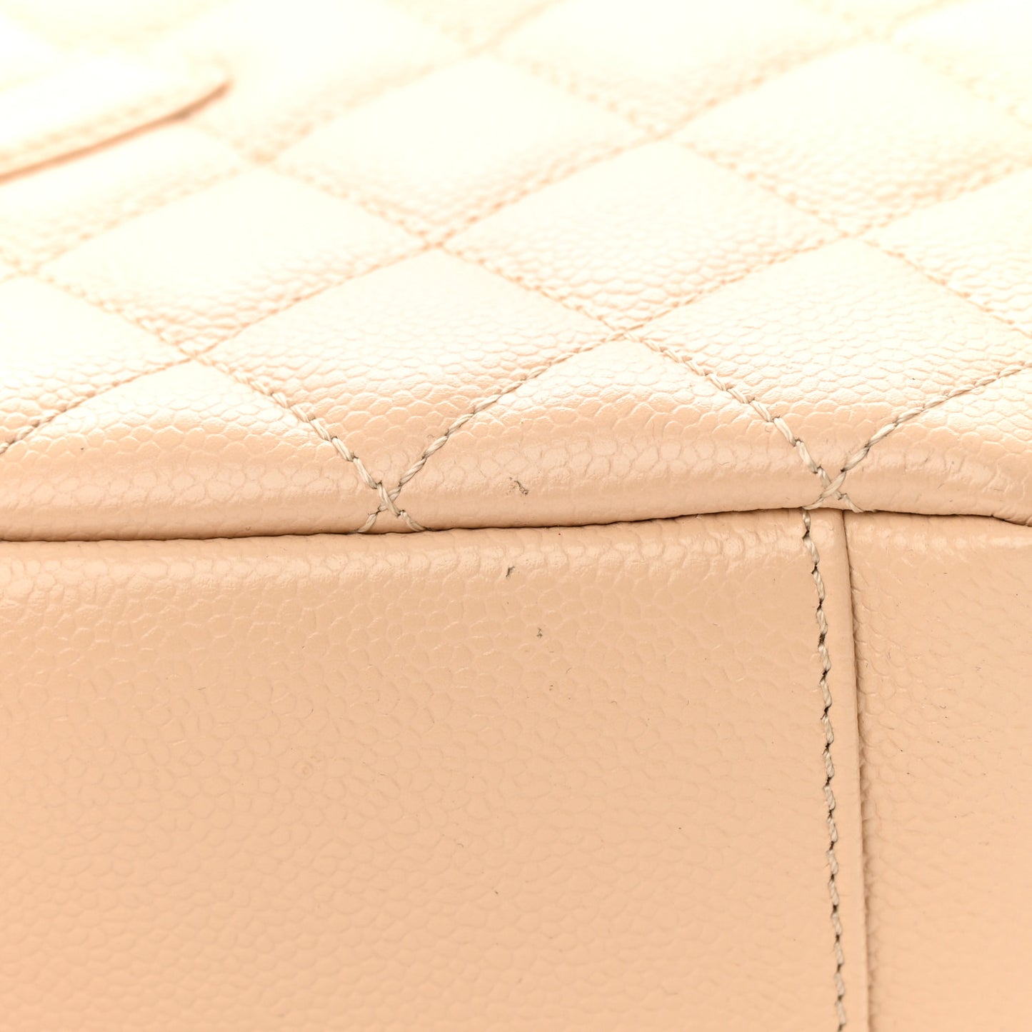 Caviar Quilted Grand Shopping Tote GST Beige Clair