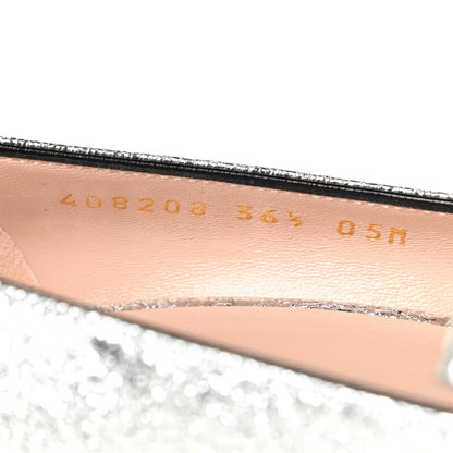 Gucci Galassia GG Marmont Fringe 50mm Loafer Pumps 36.5 Argento 10 of 11
