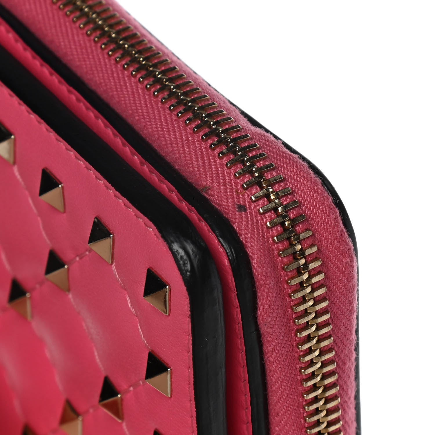 Valentino Garavani Nappa Rockstud Spike Compact Zip Around Wallet Shadow Pink 19 of 23