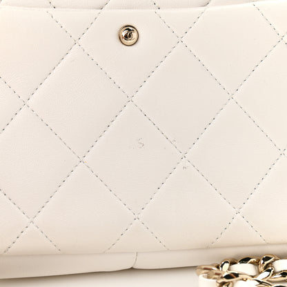 Chanel Lambskin Quilted Resin Bi-Color Chain Flap Bag White 11 of 12