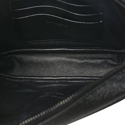 Saint Laurent Grain De Poudre Matelasse Monochrome Monogram Mini Lou Camera Bag Black 5 of 10