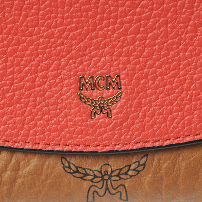 MCM Visetos Grained Calfskin Large Two Fold Wallet Ruby Red 9 of 10