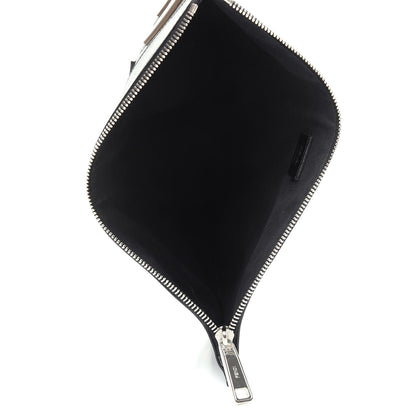 Fendi Vitello Century Shadow Logo Inlay Tri-Color Pouch Black Asfalto Multicolor 5 of 7
