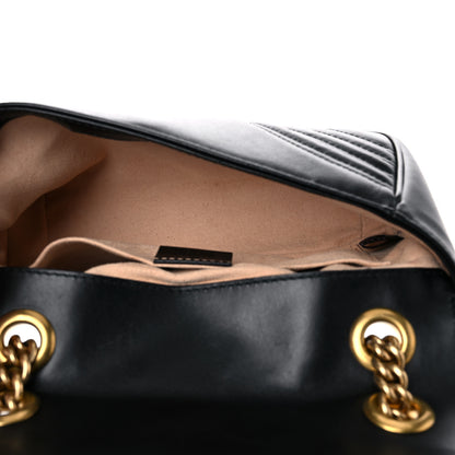 Gucci Calfskin Matelasse Mini GG Marmont Shoulder Bag Black 5 of 17