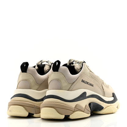 Balenciaga Fabric Mesh Womens Triple S Sneakers 39 Beige Black 4 of 10