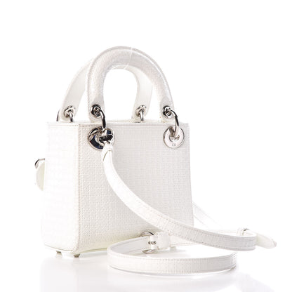 Christian Dior Patent Micro-Cannage Mini Lady Dior White 3 of 12