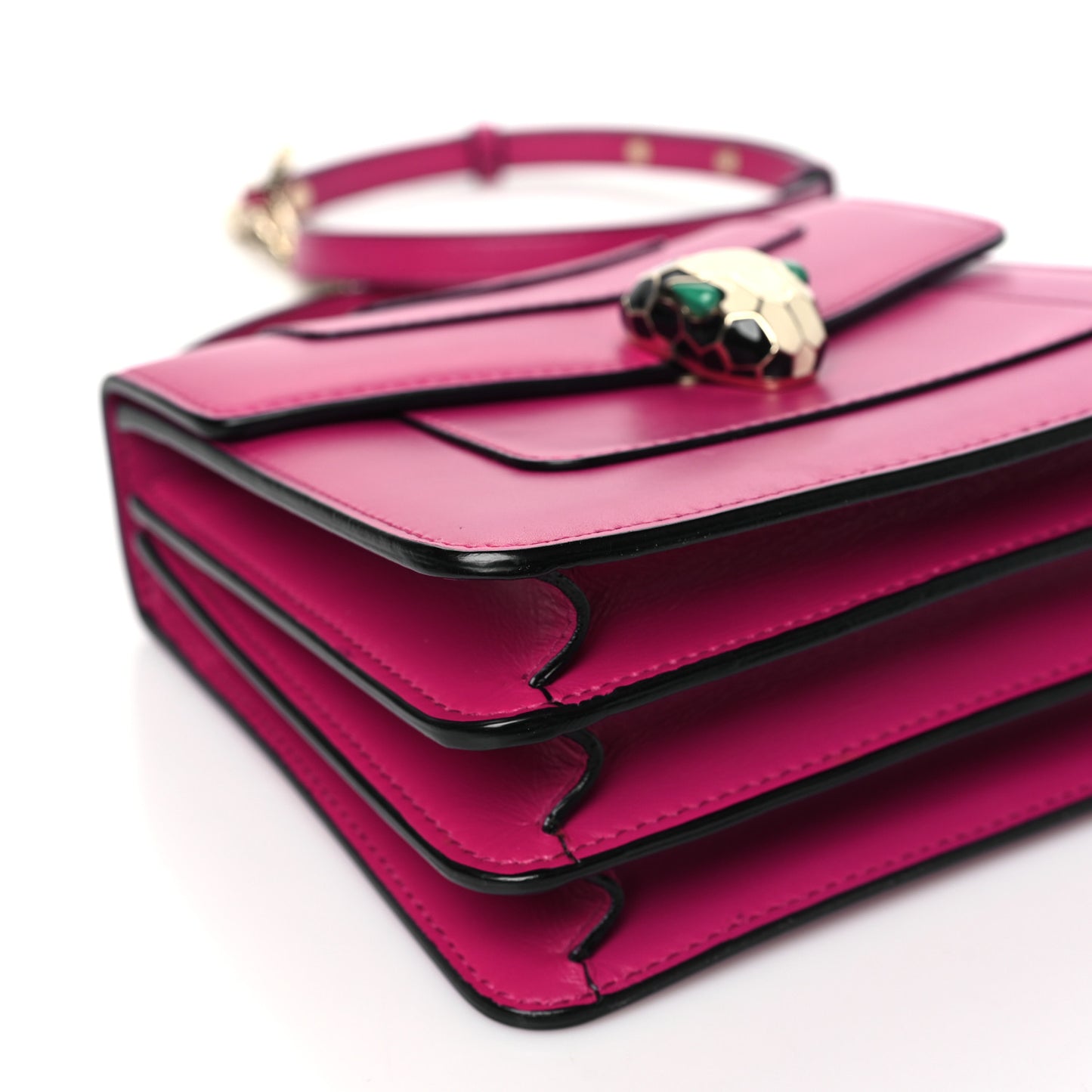 Calfskin Serpenti Forever Top Handle Pink