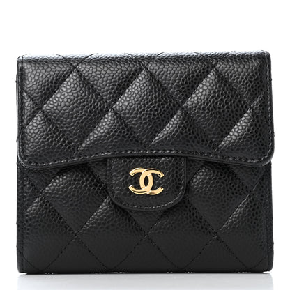 Chanel Caviar Quilted Compact Flap Wallet Black 1 of 4