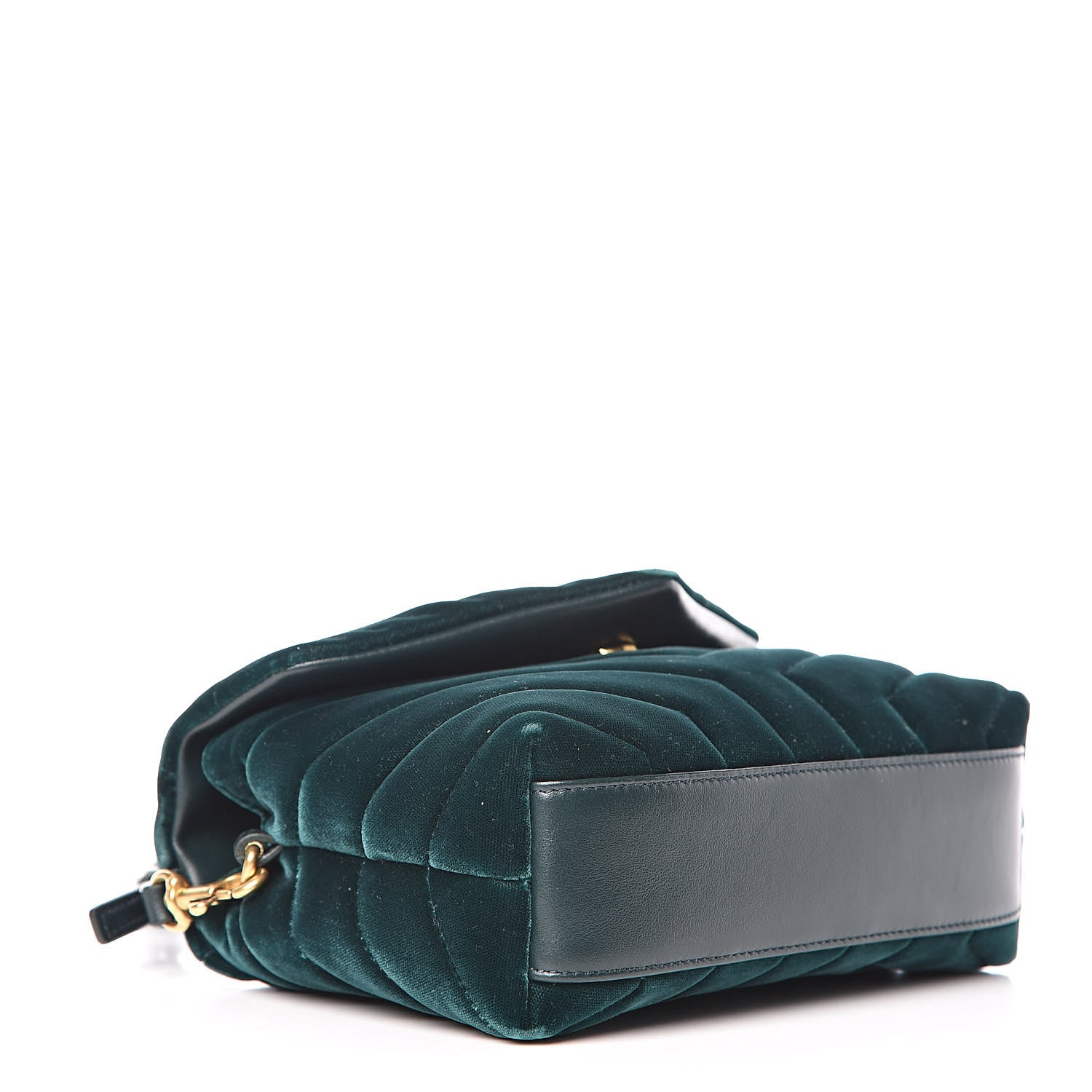 Saint Laurent Velvet Y Quilted Monogram Toy Loulou Chain Satchel Dark Ottanio 4 of 11