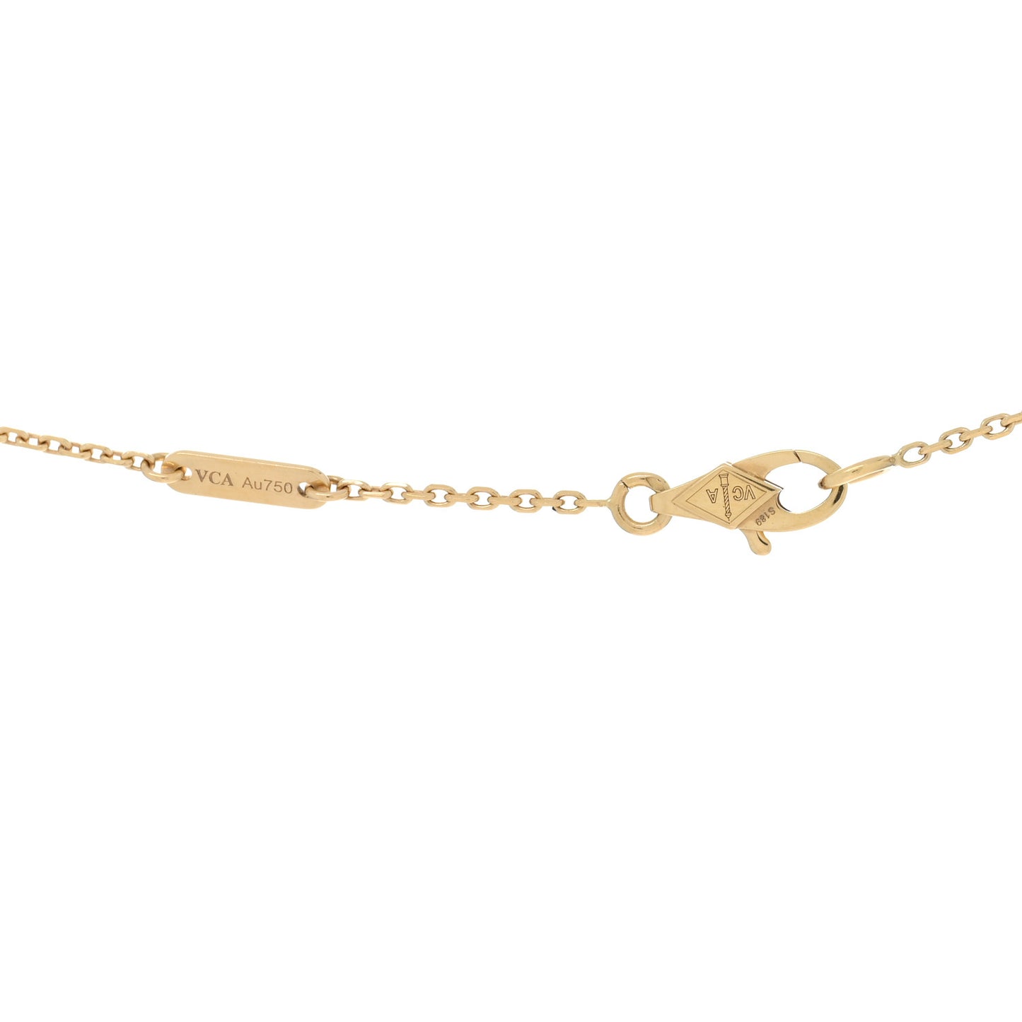 18K Yellow Gold Mother of Pearl Sweet Alhambra Butterfly Pendant Necklace