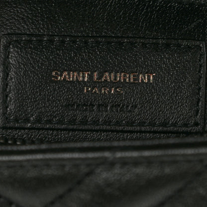 Saint Laurent Sheepskin Matelasse Chevron Monogram Monochrome Large College Satchel Black 6 of 13