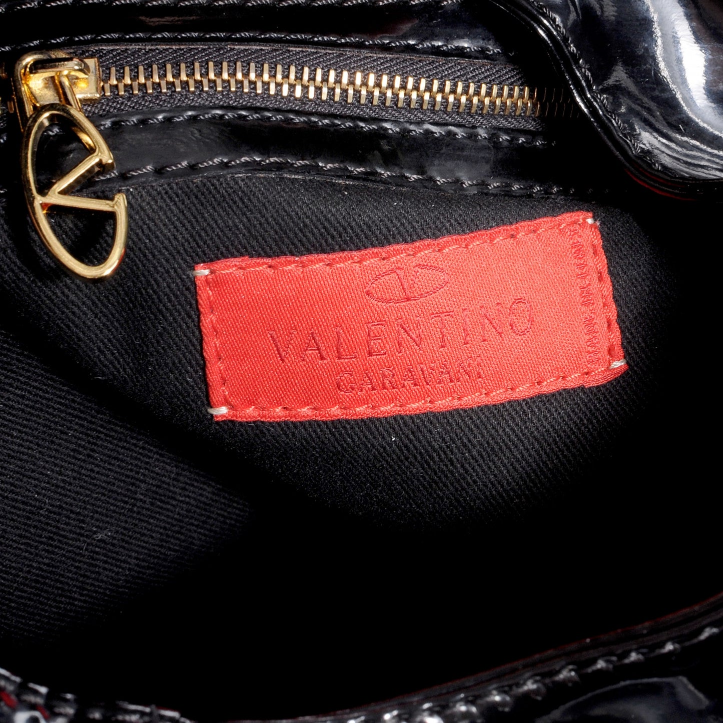Patent Lacca Small Nuage Bow Hobo Black