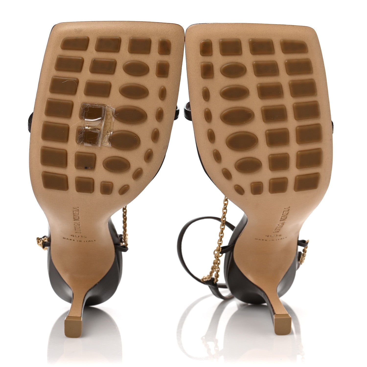 Bottega Veneta Lambskin Stretch Chain Strap 90mm Sandals 40.5 Ebony 5 of 7