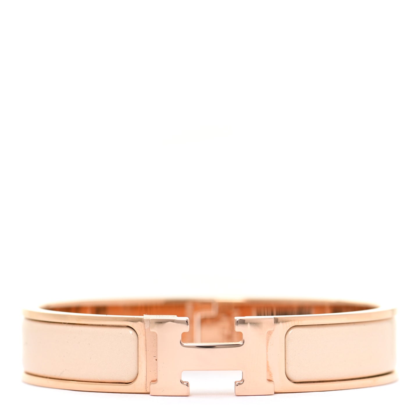 Enamel Narrow Clic Clac H Bracelet PM Beige Nacre
