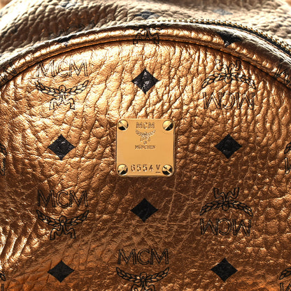MCM Metallic Visetos Small Stark Backpack Gold 7 of 11