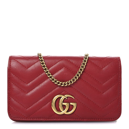 Gucci Calfskin Matelasse GG Marmont Mini Bag Hibiscus Red 1 of 11