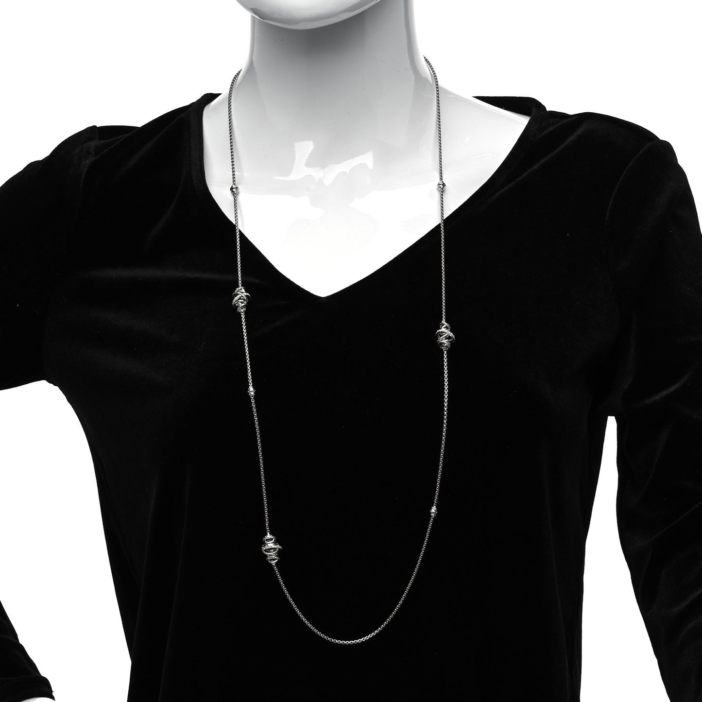 Sterling Silver Diamond Crossover Station Necklace