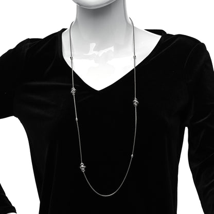 David Yurman Sterling Silver Diamond Crossover Station Necklace 2 of 4