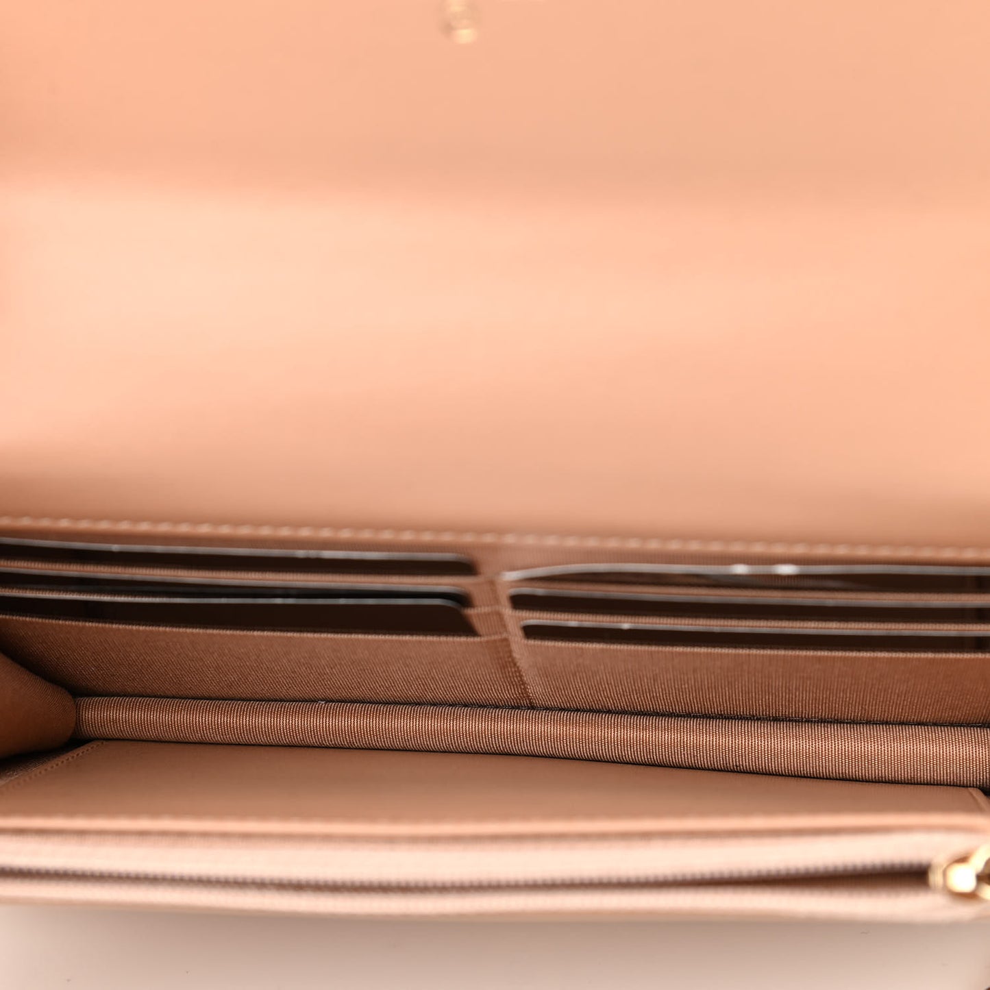 Calfskin Quilted Perfect Fit Wallet On Chain WOC Beige