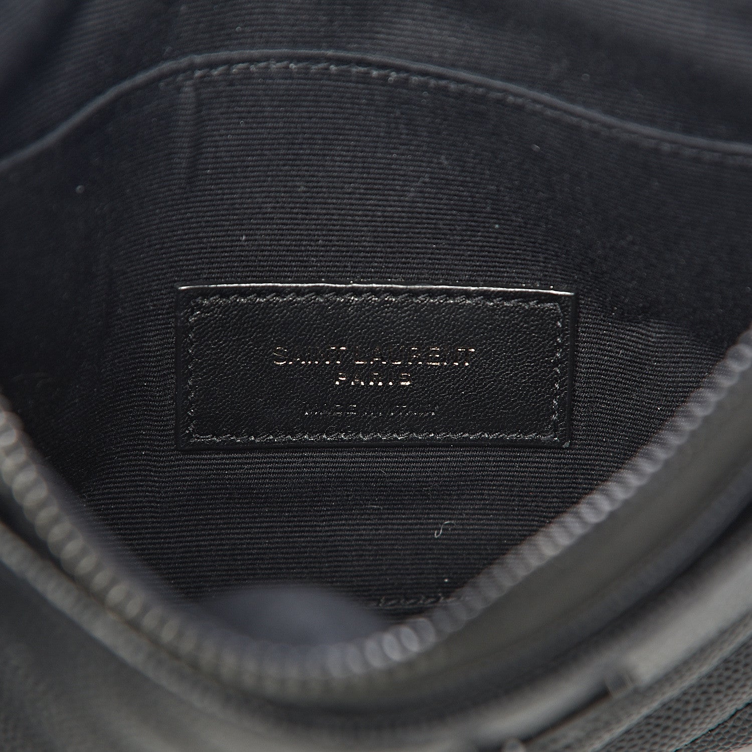 Saint Laurent Grain De Poudre Chevron Monogram Bill Pouch Black 6 of 8