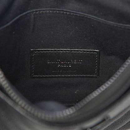 Saint Laurent Grain De Poudre Chevron Monogram Bill Pouch Black 6 of 8
