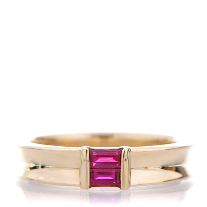 Tiffany 18K Yellow Gold Ruby Stacking Ring 54 7 1 of 7