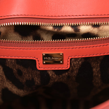 Dolce & Gabbana Calfskin Bi-Color Medium Miss Sicily Satchel Red White 6 of 10