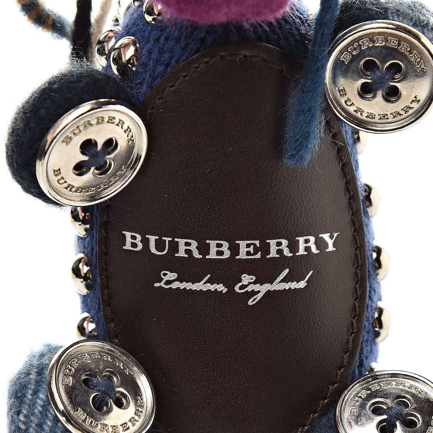 Calfskin Wool Cashmere Studded Mabel The Donkey Bag Charm Navy Multicolor
