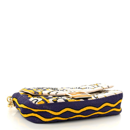 Fendi Satin Beaded Embroidered Baguette Multicolor 3 of 9