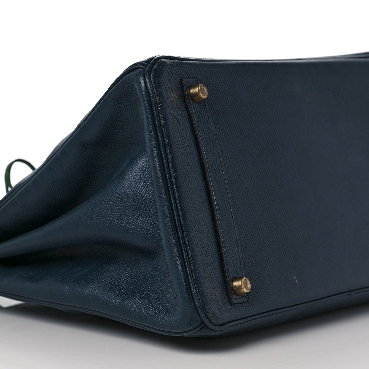 Hermes Courchevel Bi Color Birkin 35 Bleu Indigo Vert Clair 7 of 10