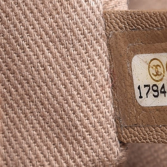Suede Calfskin Stitch Flap Light Brown