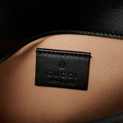 Gucci Calfskin Matelasse Mini GG Marmont Top Handle Shoulder Bag Black 6 of 10
