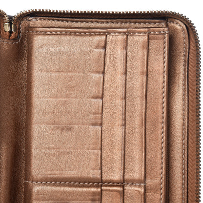 Gucci Metallic Guccissima Twins Zip Around Organizer Wallet Bronze 8 of 25