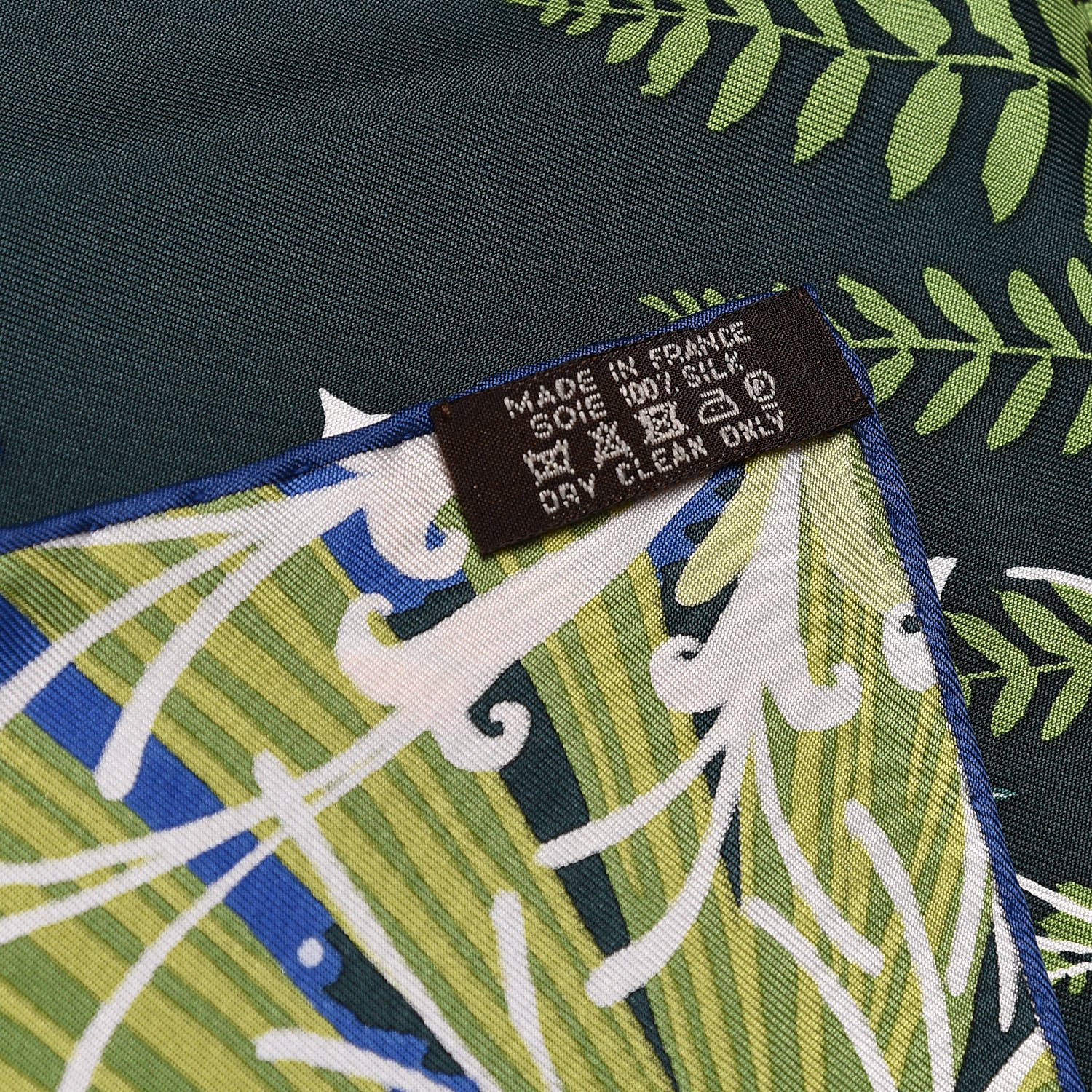 Hermes Silk Tyger Tyger Scarf 90 Bleu Vert Roux 3 of 4