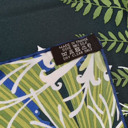 Hermes Silk Tyger Tyger Scarf 90 Bleu Vert Roux 3 of 4