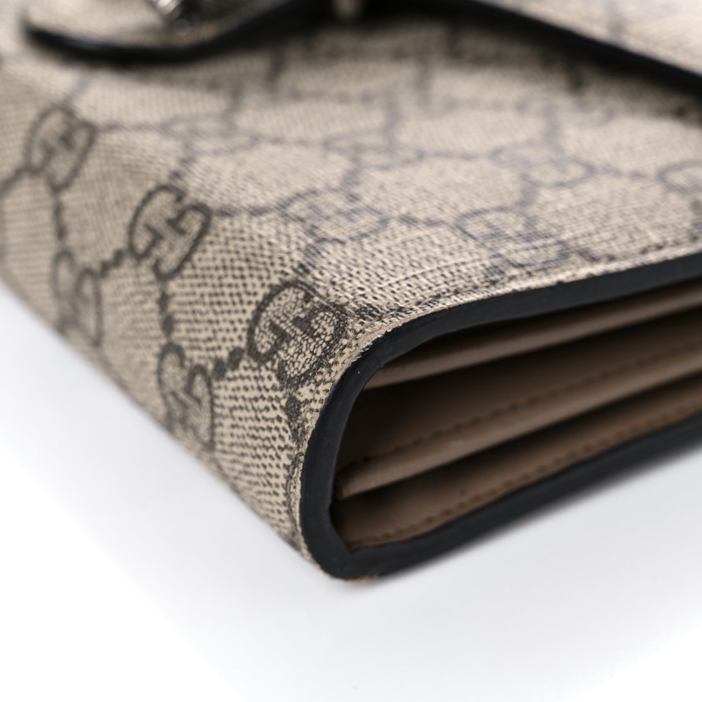 GG Supreme Monogram Mini Dionysus Chain Wallet Beige Taupe