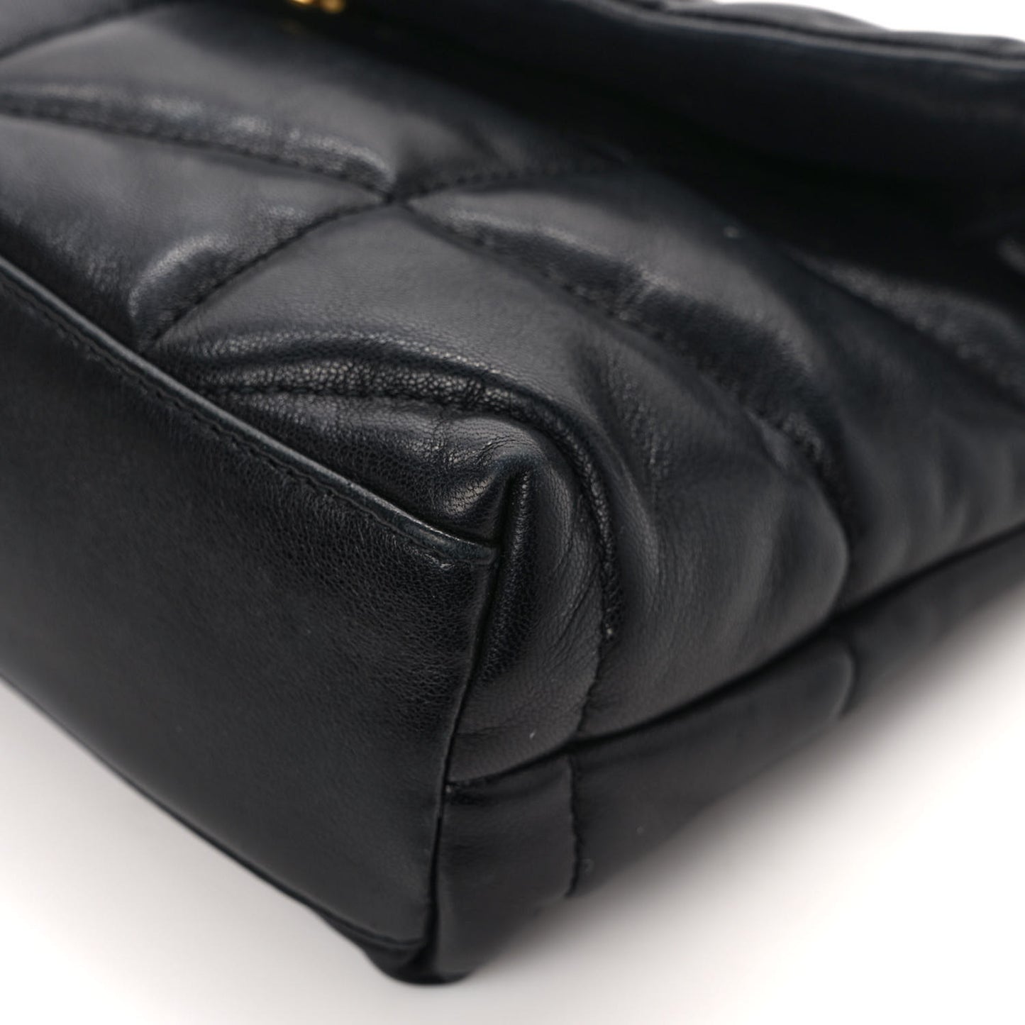 Lambskin Quilted Toy Loulou Puffer Monogram Chain Satchel Black