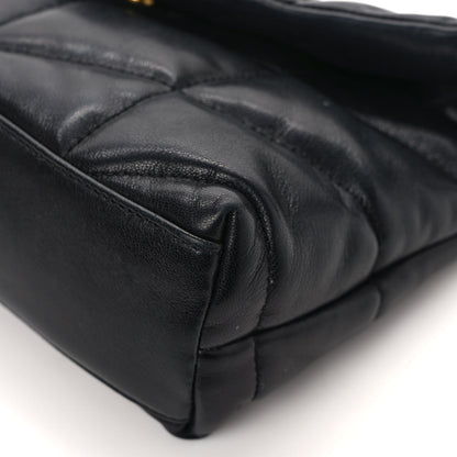 Saint Laurent Lambskin Quilted Toy Loulou Puffer Monogram Chain Satchel Black 10 of 11
